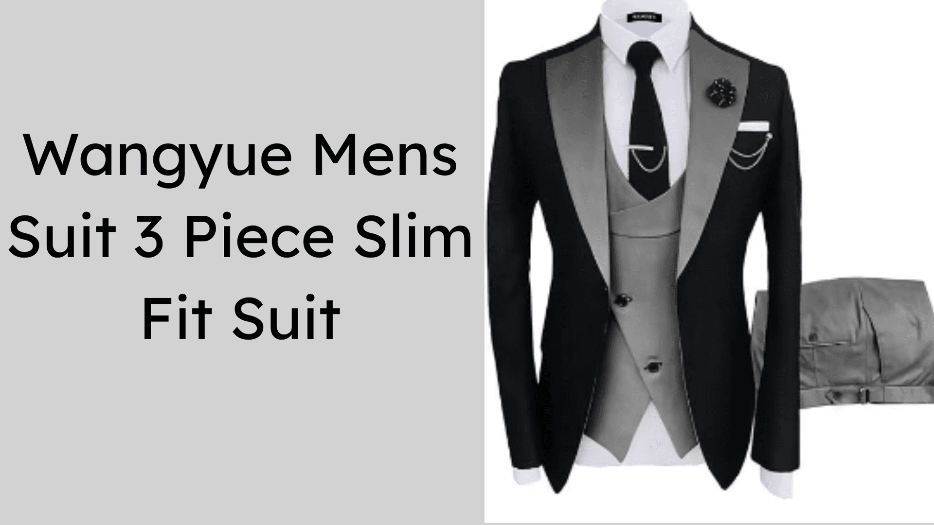Wangyue Men’s 3 Piece Slim Fit Suit